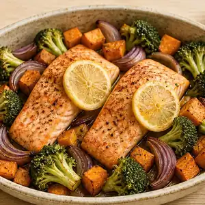Saumon, patate douce et brocoli