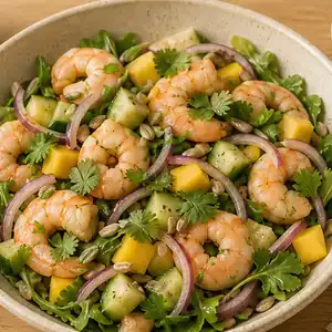 Salade de crevettes et de mangue